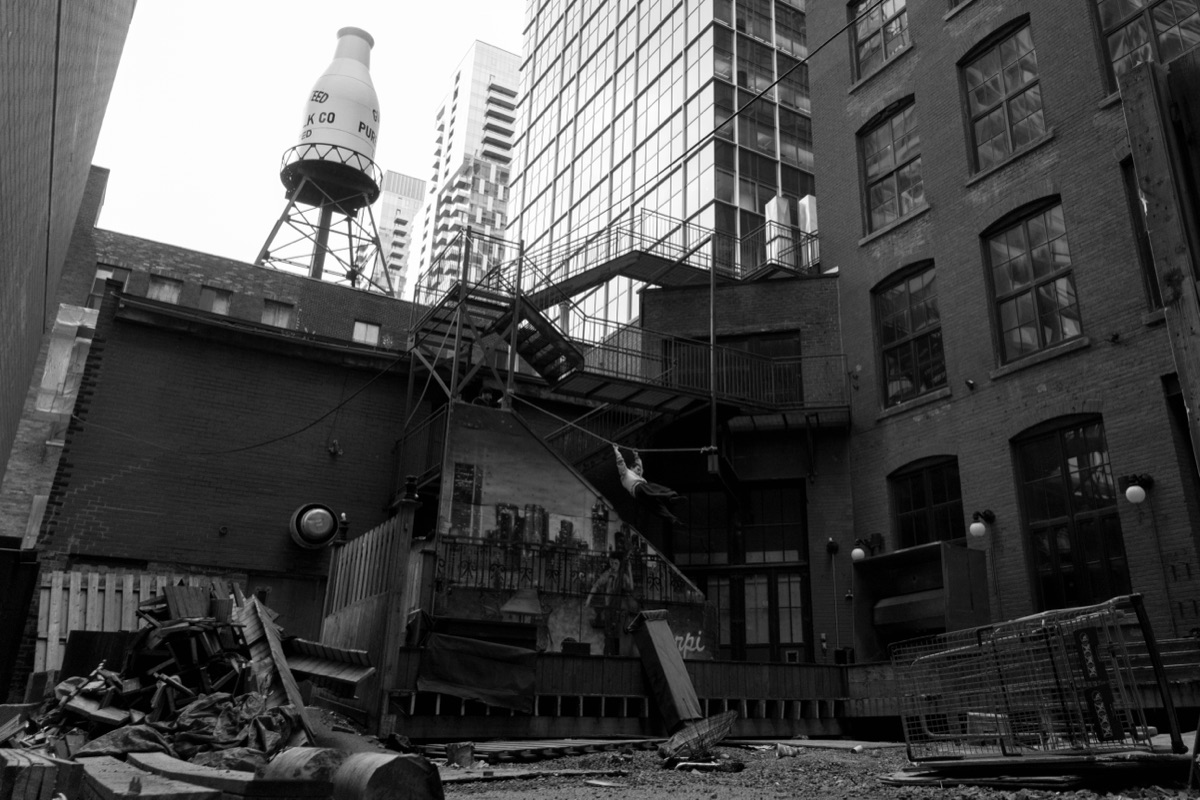 Emil Shevelev's Gargoyles project, parkour photography across Montreal's rooftops