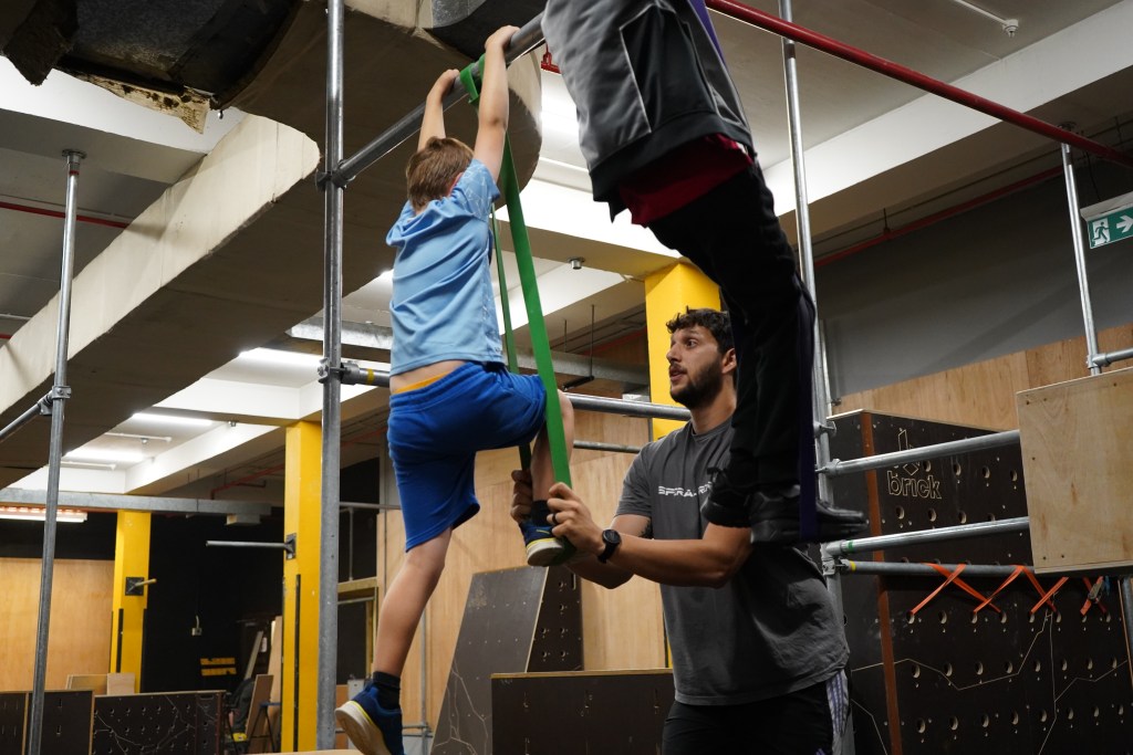 Community moments at Spiral Freerun, young athletes training together