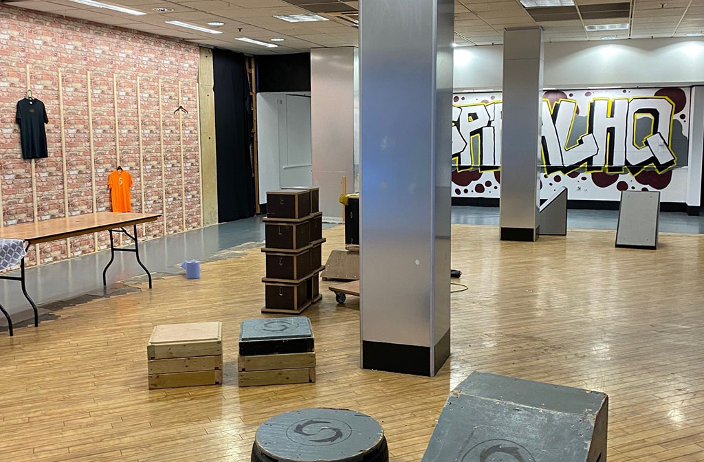 Inside the Spiral Freerun facility at the Harpur Centre, Bedford