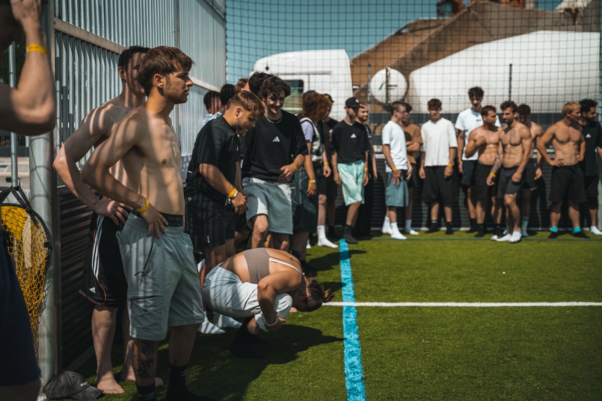 Parkour athlete in motion during STR!DE Berlin 2025 sessions
