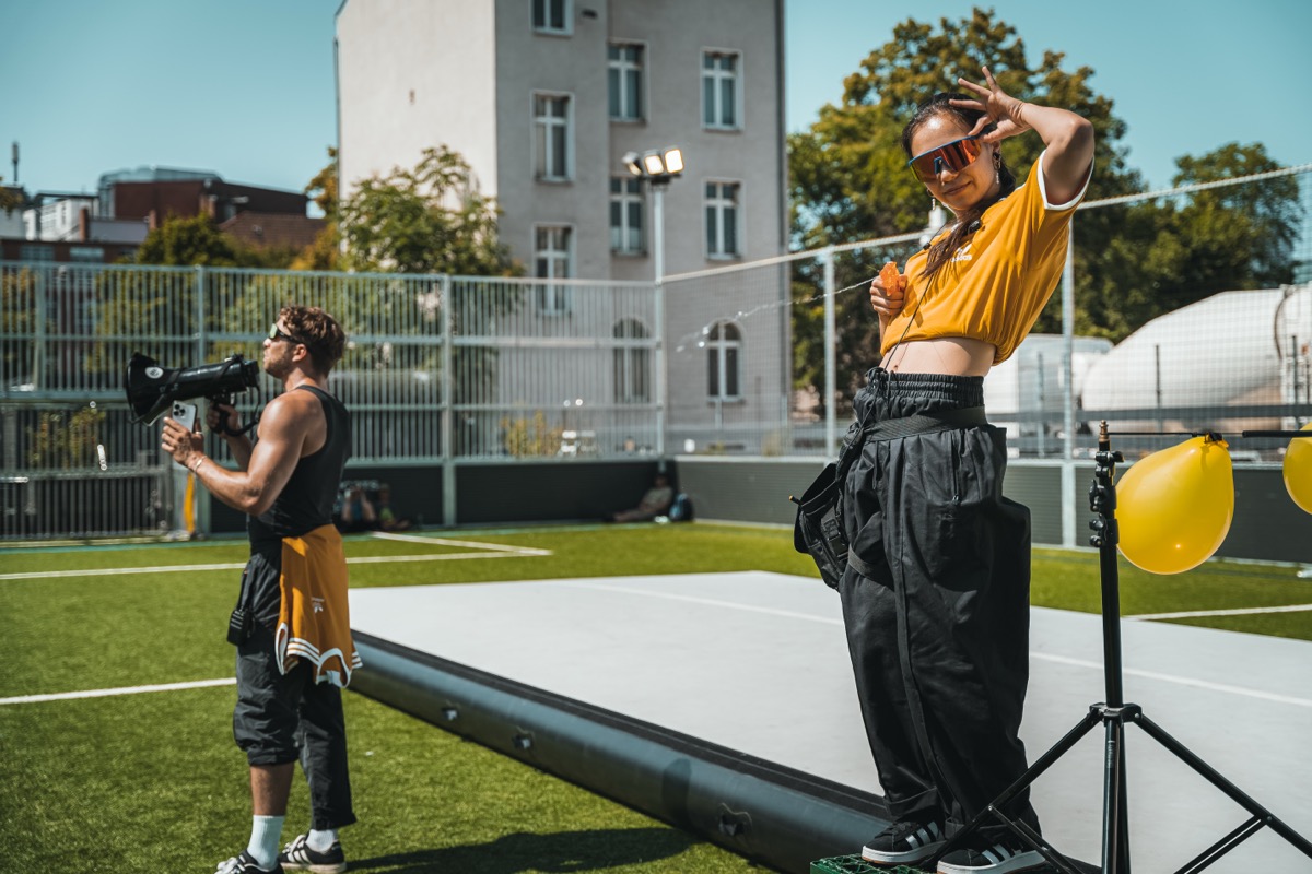 The atmosphere at STR!DE Berlin 2025, athletes and spectators gathered at the Adidas Sports Base