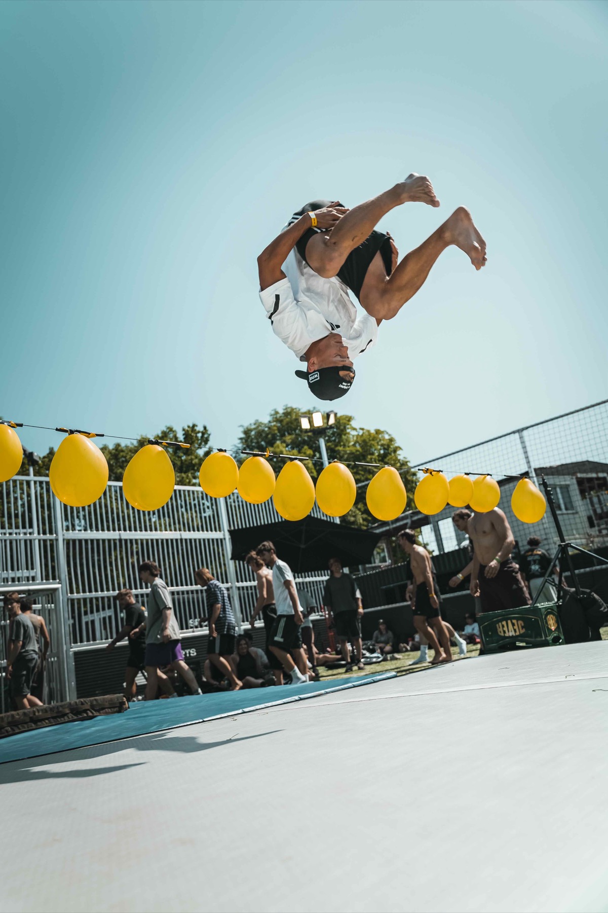 Athletic bounce movement at the STR!DE Berlin parkour festival
