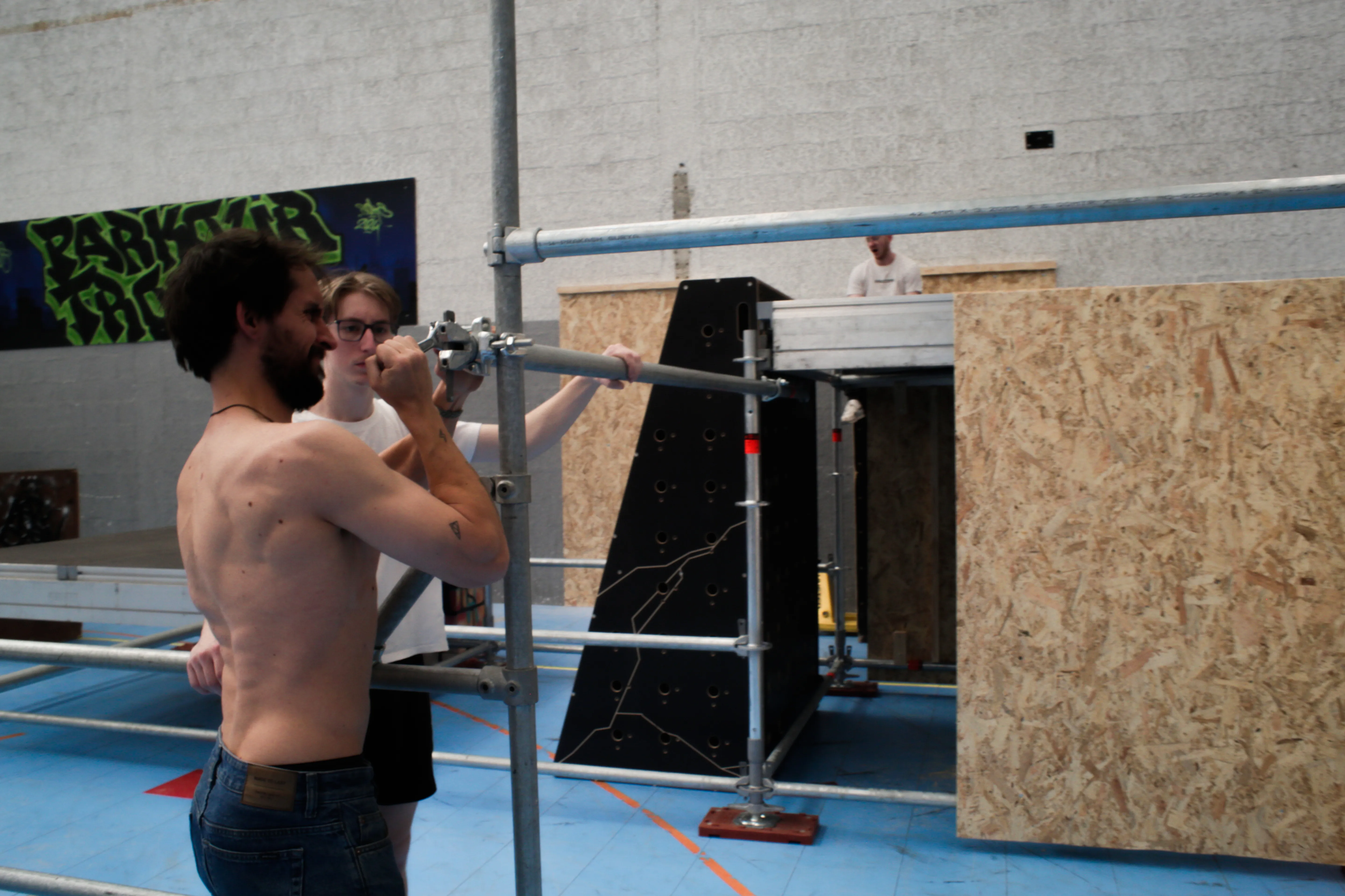 Parkour athlete training in Troyes, France