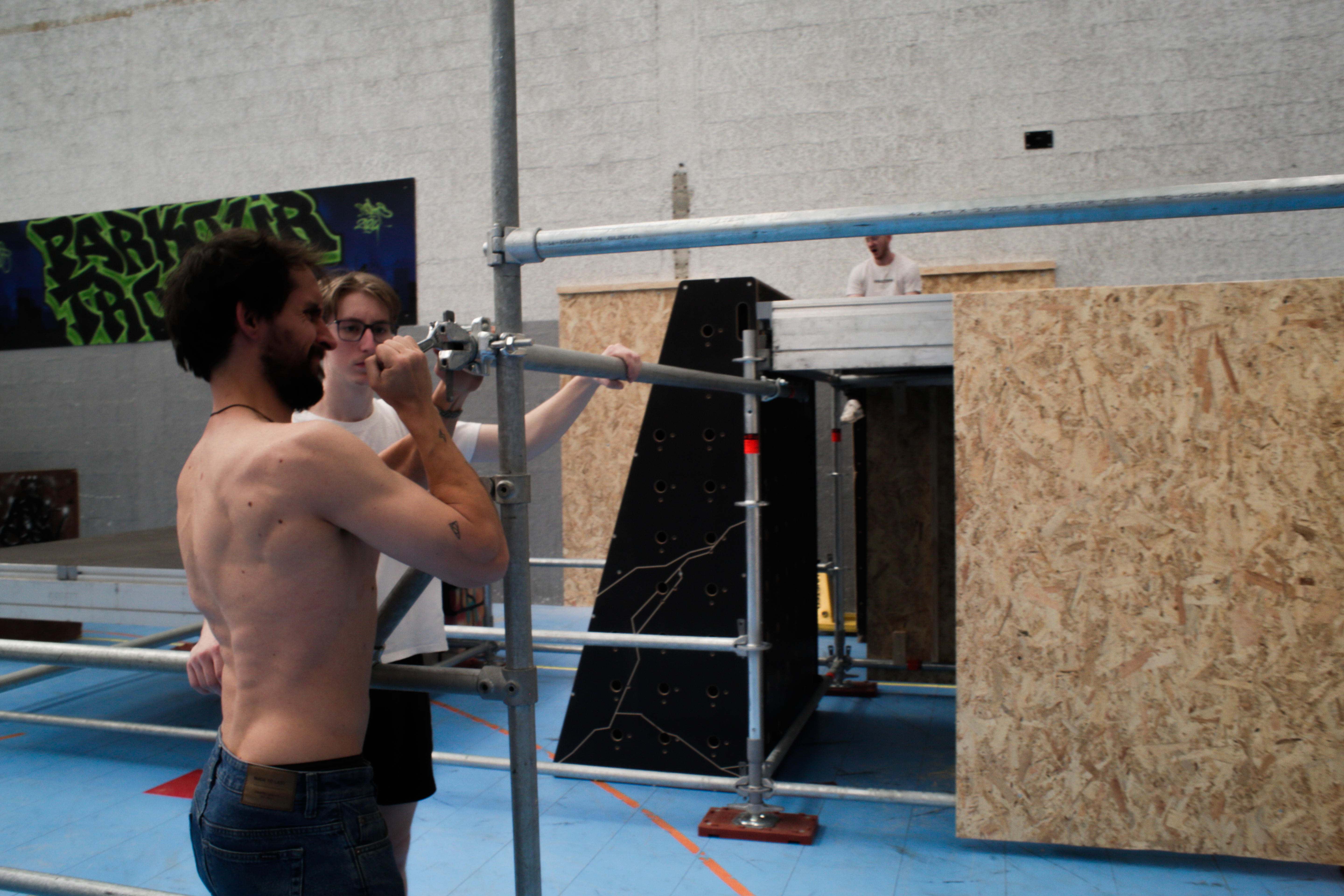 Athletes competing at AeroJam 2025 parkour event in Troyes, France